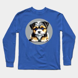Havanese Puppy Eye Contact Cartoon Long Sleeve T-Shirt